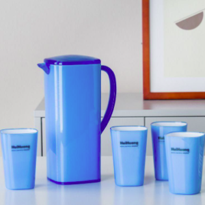 4 in 1 ceramic cups and jug | Available in Blue, pink & lemon
