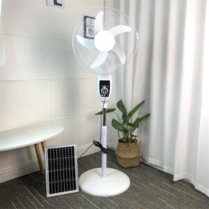 16-Inch Solar Powered Rechargeable Pedestal Fan with Solar Panel