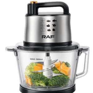 RAF Food Processor 15L – Multifunction Kitchen Combine with 4-Page Sharp Blade, 1000W, 360° Rotation